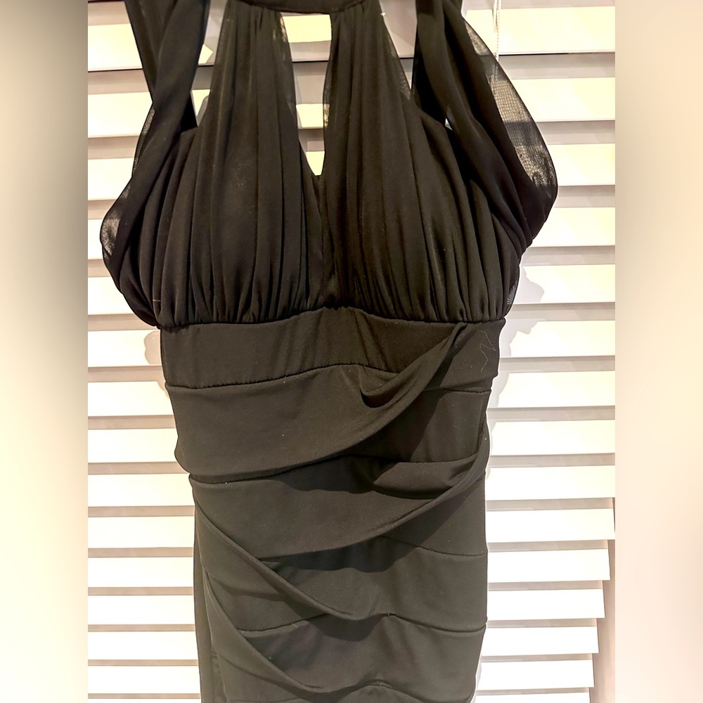 Le chateau Rushed Mini Sexy Dress in Black